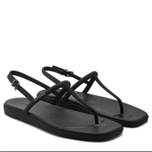 CROCS Shoes Crocs Black Sandals Minimalist Tbar Design Poshmark